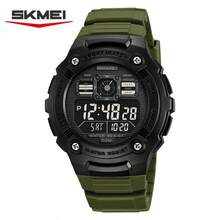 Skmei 2636 運動跑步 5atm 防水 TPU 錶帶 高品質中性電子運動手錶 - 軍綠色 - 查看 8