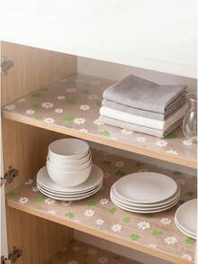 1捲 30*150cm/30*100cm 30S 加厚抽屜襯墊，彩色葉子三葉草花卉圖案，防滑防水防油防潮保護墊，適用於廚房櫥櫃衣櫃抽屜，居家日常收納使用 - A - 查看 6