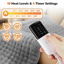Hailicare 10-Level Temp 4-Timer Flannel Double-Sided Heating Pad Home Office Dual-Use Warm Seat Cushion Washable Christmas Gift - Grey - View 5