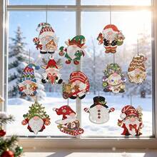 12/20pcs Holiday 5D DIY Diamond Painting Christmas Decoration Set - Vibrant Keychains With Round Diamonds, Snowflakes, Reindeer, Trees & More - Perfect For Holiday Decor And Crafting, Christmas Diamond Art, Christmas Decorations, Christmas Crafts. - A - View 13