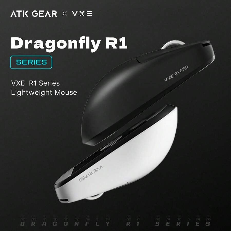 ATKGEAR ATK VXE Dragonfly R1 SE+ Mouse Nirkabel Berkabel/2.4G/BT Tiga Mode Mouse DPI yang Dapat Diatur Sensor Unggulan Ringan Portabel Mouse Laptop Kantor Belajar - View 1