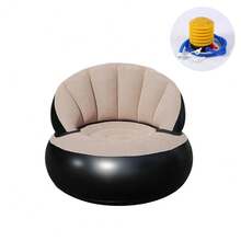 3pcs Set: 1 PVC Inflatable Sofa, 1 Air Pump, 1 Air Hose. PVC Outdoor Chair, Inflatable Chair, Foldable Portable Chair, Outdoor Goods, Home Decor, Inflatable Bean Bag Chair For Outdoor Use, Inflatable Camping Chair, Inflatable Lounge Sofa - Multicolor - View 13
