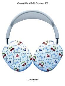 GIIPPA Glossy Hard Ear Cup Protective Cover Heart Pattern Unisex Anti-Scratch Shell Compatible With AirPods Max 1/2 Oval Over-Ear Headphones For Daily Commute, Campus, Cafe, Travel, Picnic And Other Scenarios Matching Accessories - Red - View 1
