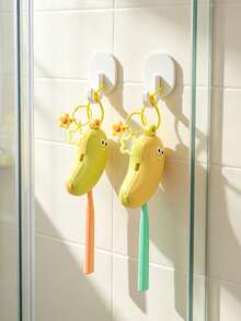 Yellow Banana-Shaped Toothbrush Holder With Small Banana-Shaped Toothpaste Portable Storage Box, Travel Storage Portable Tool, Toothbrush Head Protective Clip, Toothbrush Storage Clip, Toothbrush Dust-Proof Protective Cover, Toothpaste Holder, Portable Design Easy To Carry, Dust-Proof Lid, Suitable As Gift For Couples, Friends, Family, Teachers, Travel Enthusiasts, Home, Dorm, Vacation Essential, Suitable For Birthday Gift, Back To School Gift, Wedding Accessory, Spring And Summer Essential - Multicolor - View 8