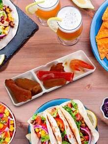 2pcs Appetizer Tray Set, 3-Tier Reusable Stackable Divided Serving Plates, Rectangular Separate Compartment Plates, Suitable For Restaurant Kitchen Candy - View 3