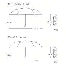 Vintage Brown Compact Folding Umbrella With UPF 50+ Sun Protection, Manual Open/Close & Windproof For Travel, Portable Sun Rain Shield For Women/Men - A - View 10
