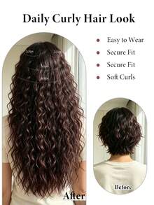 4pcs Clip-In Curly Hair Extensions Set, 22 Inch Voluminous Curly Synthetic Hair Pieces, 11 Clips Heat-Resistant Full Volume Thick Hair, 180g/Pack, Suitable For Women, Easy To Install, Perfect For Daily Wear, Halloween, Christmas And Cosplay Parties - Multicolor - View 5