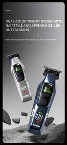 Kemei KM-2384 Professional Hair Clipper Electric Hair Trimmer For Barbershop Direct Charging And Base Dual Charging Long Battery Life Hair Clipper For Whole Family Use External Rotor Motor Hair Trimmer Carving Clipper Hair Cutting Tool With LED Digital Display Gift For Men - Multicolor - View 6
