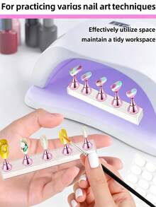2/1 cái giá đỡ nghệ thuật móng tay kiểu nhấn, bàn tay tập làm móng, giá trưng bày nghệ thuật móng tay, dụng cụ DIY cho người mới bắt đầu salon, đế tập làm móng điều chỉnh được, giá trưng bày nghệ thuật móng tay để bàn, đạo cụ chụp ảnh móng tay, phụ kiện làm móng tại nhà - Nhiều màu - Xem 7