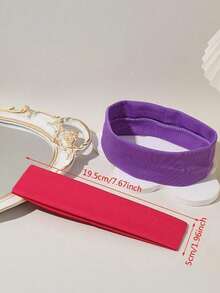 8pcs Dark Solid Color Elastic Yoga Hair Bands Suitable For Daily Sports Use - Multicolor - View 4