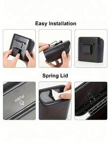 Universal Car Trash Can With Lid, Multi-Functional Leak-Proof Car Storage Box, Car Organizer, Hanging Storage Box, Mini Creative Car Trash Can, Portable Hanging Trash Can, Easy Installation, Convenient To Carry, Suitable For Front And Rear Seats, Car, Office, Bedroom, Home, Etc., Car Storage, Compatible With Multiple Car Models, Essential Gift For Drivers - A - View 6
