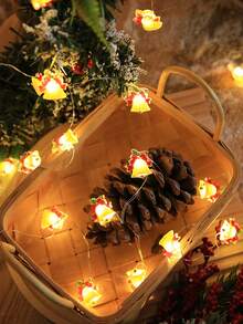 1pc 1m 10 Lights/2m 20 Lights Christmas Bell Copper Wire String Lights - Yellow - View 4