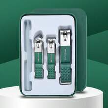 1/2pcs Nail Clipper Set, Green Non-Slip Handle Nail Clipper, Stainless Steel Sharp Nail Clipper, Portable Manicure Pedicure Tool, Suitable For Finger And Toe Nail Care, Sharp Curved Blade Nail Clipper, Portable Home Travel Manicure Tool, Suitable For Men And Women Nail Trimming - Dark Green - View 5