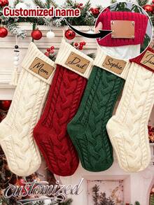 2026 Christmas Socks, Knitted Family Socks, Customizable Name, Holiday Decoration, Christmas Gift Decoration, Personalized Christmas Socks - Multicolor - View 2