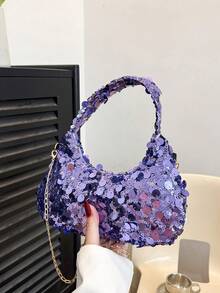 1 buah Tas Tangan/Tas Selempang Berpayet, Desain Resleting, Tali Bahu yang Dapat Diatur, Cocok untuk Pesta Malam, Pesta dan Lainnya, Dapat dengan Mudah Memuat Kebutuhan Sehari-hari, Barang Serbaguna, Cocok untuk Berbagai Gaya dan Acara. - MultiWarna - View 5