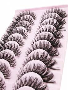 10 Pairs Fluffy Dense Lightweight Natural Short Strip False Eyelashes For Women's Daily Makeup - View 5