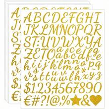 Letter Stickers Glitter Letter Stickers Self-Adhesive Waterproof Vinyl Small ABC Letters Water Bottle Cup Mailbox Number Scrapbook Notebook Signage Crafts Decoration - Multicolor - View 1
