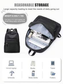 Waterproof Fabric Multifunctional Backpack, Multi-Pocket Layered Storage Large Capacity Laptop Bag, Unisex Commute Business Travel Campus Wear-Resistant School Bag - Multicolor - View 6