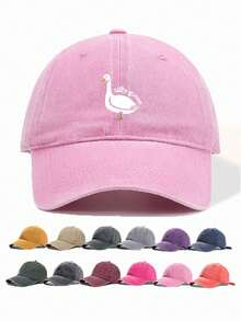 1pc Vintage Washed Silly Goose Pattern Baseball Cap, Adjustable Outdoor Hat Suitable For Spring/Autumn Travel, Beach, Sports, 2000s Style Dad Hat, Best Halloween & Christmas Gift,Summer,Holiday,Festival - Multicolor 400 Needles - View 10