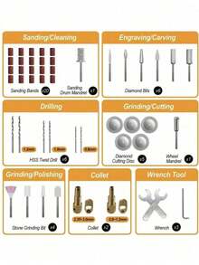 Electric Resin Jewelry Drilling Set, Wooden Body Manual Drill Bit Resin Tool, Multi-Function Power Drill, Suitable For Drilling, Polishing, Cutting, Engraving, DIY Resin Crafting, Practical And Convenient, Precise Jewelry Making Tool - Multicolor - View 9