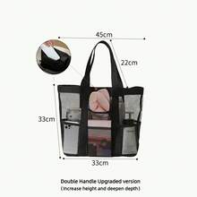 1pc Mesh Shower Caddy, Portable 8-Pocket Bathroom Storage Bag, Large Capacity Organizer Bag, Suitable For College Dorm, Travel, Beach, Swimming, Gym, Shower Essentials Storage, Lightweight Toiletry Bag - Multicolor - View 10