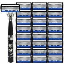 Manual Razor Set With 6‑Layer Interchangeable Blade Heads, Ergonomic Handle, Reusable & Refillable Design For Precise Smooth Shaving, Ideal For Father's Day & Birthday Gifts - Safety Tazor + Blade - View 14