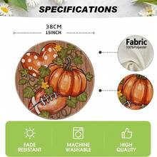 1/4/6pcs Autumn Collection Wood Grain Bottom Football Heart Pumpkin Hand-Painted Pattern Placemats, Suitable For Home Kitchen, Made Of Polyester Fiber, Kitchen Table Decoration, And Party Scene Decoration - Multicolor - View 8