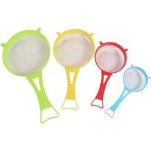 Juego de 4 piezas de filtros de malla fina de plástico, tamizador de harina de soja de grado alimenticio, colador de plástico con asa, tamizador de azúcar glas, colador de té, utensilios de cocina. - 1 - Ver 1