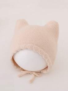 1pc Autumn/Winter Baby Hat Cute Cat Ears Warm Knitted Earflap Hat - 1PC - View 2