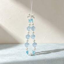 1PC Rose Star Pearl Phone Lanyard, Gentle Girl Bowknot Phone Chain, Short Hand-Carried Hanging Rope - Multicolor - View 4