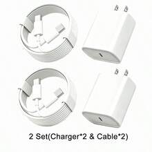2 Sets/1 Set/1pc PD Fast Charging Wall Charger Adapter + 3.3ft/100cm Data Transfer Fast Charging Cable, Compatible With IPhone 17 Pro Max/17 Pro/17/16/15, Compatible With Samsung S26-S20 And Other Android Phones, Halloween Gift/Christmas Gift - US A Type Plug(110-127V) - View 11