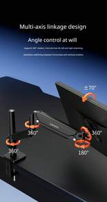 Lenovo A710 Pneumatic Desktop Monitor Stand, Articulating Multi‑Direction Rotatable Screen Riser, Sturdy Bracket For Large Screen Display - View 8