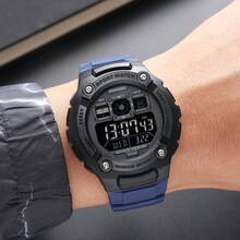 Skmei 2636 Sports Running 5atm Water Resistant TPU Strap Top Quality Unisex Digital Watch For Sport - Blue - View 4
