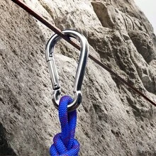 2pcs Carabiner Clip Stainless Steel Climbing Holder Hook Lock - Standard Spring Snap Hook - View 7