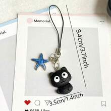 1/4pcs Star Cat Phone Chain Pendant, Creative Couple Style, Universal Smartphone, Personalized CCD Camera Keychain, Cute INS Style Phone Chain Christmas Gift - Multicolor - View 9