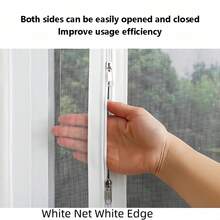 White Mesh White Edge Left Zipper Screen, Customizable Size, No Need To Remove When Opening Window, Fresh And Mosquito-Proof, Home Ventilation Without Hassle - White Mesh With White Trim, Left-side Zipper. - View 5