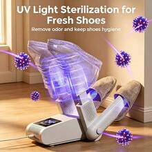 Secador de zapatos de cerámica PTC, 8 niveles de ajuste de temporizador, con función UV, secador de botas portátil, adecuado para el hogar y los viajes - Enchufe UK(220-240V) - Ver 6