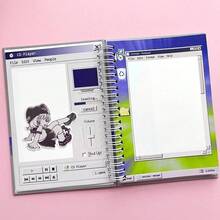 100Pages B6 Y2K Retro Computer Spiral Notebook Vintage Desktop Layout Journal Scrapbook Planner For Stickers Decor,School Stationary Supply - Square - View 5