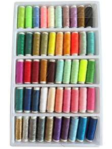 Juego de 50 piezas de hilo de coser de poliéster de colores surtidos, combinación multicolor, hilo de poliéster duradero | Hilo de coser multifunción 402, adecuado para coser a mano o a máquina, ideal para proyectos de costura y tejido en el hogar, hilo de bordar, regalo perfecto para entusiastas de la costura, enhebrado suave - Conjunto A - Ver 8