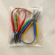 3pcs Mini Ring Scissors, Macaron Color Plastic Scissors, Suitable For DIY Paper Crafts, School Art Projects, Creative Stationery, Smooth Cutting, Left And Right Handed Self-Opening Scissors, Office And Home Use, Mixed Colors, Back To School Supplies - A - View 2