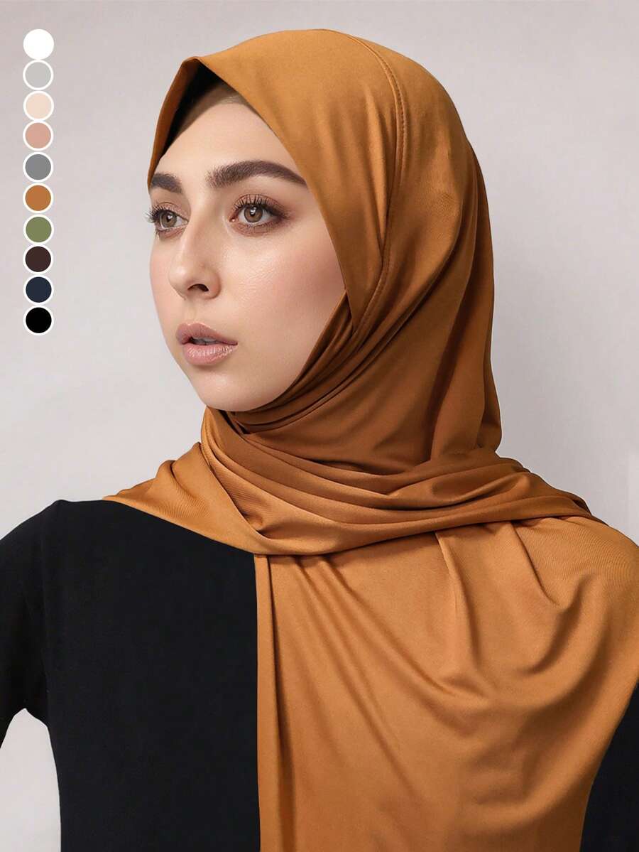 Awegeo Women's Solid Color Headscarf Hat - Multifunctional Fashionable Brimless Hat, Suitable For Outdoor Casual Wear, Features Dust-Proof Design, Warmth And Insulation, And Convertible To Scarf - Hijab - View 1