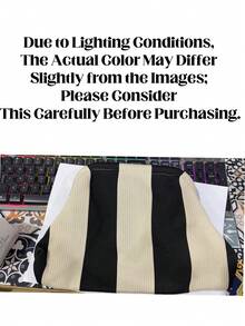 Vertical Striped Makeup Bag Cloud-Shaped Large Capacity Storage Bag Casual Style Handbag Color Block Striped Travel Toiletry Bag Multi-Functional Portable Organizer Bag Suitable For Organizing Daily Travel Essentials - Multicolor - View 11