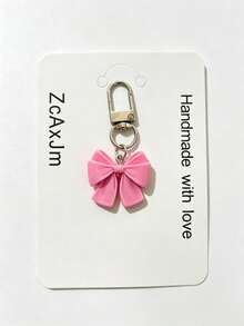 1pc Cute Bowknot Keychain Pendant, Women's Bag Decoration Charm, Versatile Daily Car Key Ring - Multicolor - View 9