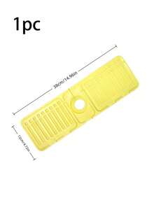 1pc Faucet Splash Guard, Made Of Anti-Splash Silicone Material, Suitable For Kitchen Sink, Can Block Water Flow, Can Be Cut And Folded, Suitable For Narrow Sink, With Absorbent Pad - A - View 5