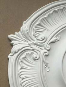 PU Decorative Ceiling Medallion, For Light Fixtures And Ceiling Fans, White - A - View 3