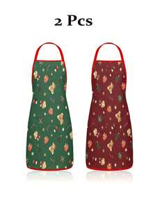 2pcs Christmas Apron, Christmas Gift, Suitable For Kitchen Cooking, Festivals And Parties. It's Also A Great New Year Gift To Give To Friends. - Multicolor - View 9