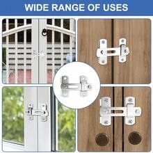 2pcs Brushed Stainless Steel Sliding Door Bolt Lock, Door Latch, Suitable For Garden Door, Window, Bathroom, Bedroom Sliding Door, Includes Installation Screws - DD - View 8