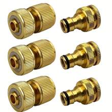 EU Standard Aluminum Hose Connector Set - 1/2'' & 3/4'' Tap Fitting + 1/2''(13-16mm) Quick Connect For Garden Pipes - A - View 7