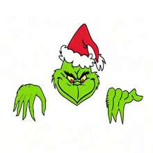The Grinch Green Fur Monster Cartoon Character Christmas Decoration Car Sticker, PVC Car Body Decoration Sticker, Home Atmosphere Decoration Sticker, Wedding Decoration Sticker, Party Decoration Sticker, Store Glass Door Sticker, Restaurant Decoration Sticker, Funny And Interesting Car Decoration Sticker, Suitable As Christmas Gift For Friends And Family, Halloween Costume Prop - Multicolor - View 21