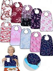 Sakura Brand Women's Adult Bib, 1-Pack, Mealtime Protector, Washable And Wipable, Adult Feeding Apron, Stain-Proof Clothing Protector - A - View 1